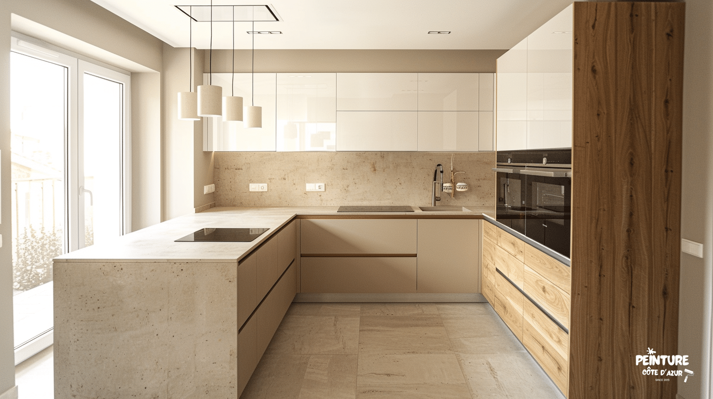 Peinture cuisine moderne propre pour location Cannes